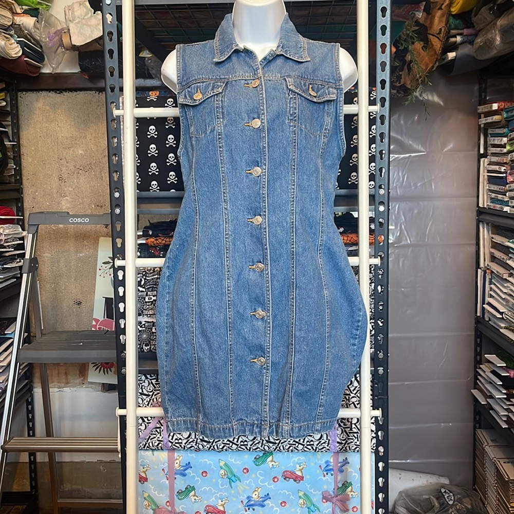 Vintage 90s Revolt Denim Jean Mini Dress